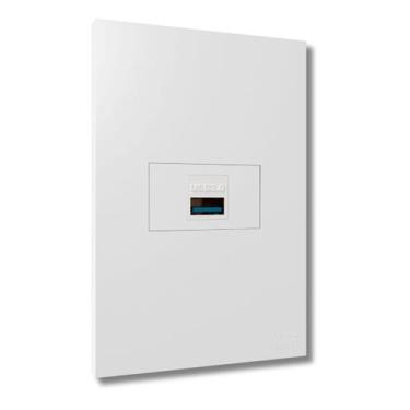 Imagem de Placa Com Módulo USB 2A Recta 4x2 Branca - B.Lux