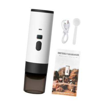 Imagem de IEUDNS Máquina de café em cápsulas, cafeteira de viagem, presente de aniversário, máquina de café expresso elétrica recarregável para camping e escritório, Branco