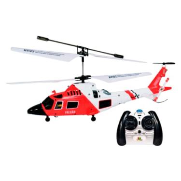 Imagem de Helicóptero de Resgate Controle Remoto, Brinquedo Infantil, Vermelho e Branco