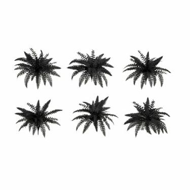 Imagem de Nearly Natural Conjunto de 6 samambaias pretas artificiais de Halloween de 48 cm