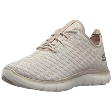 Imagem de Skechers Tênis feminino Flex Appeal 2.0 First Impression, Cinzento-acastan, 6
