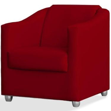 Imagem de Poltrona Decorativa Luiza Suede Vermelho - CASA CHICK MÓVEIS