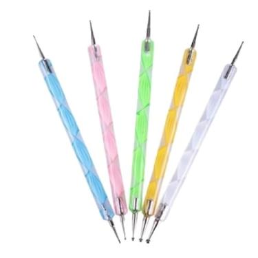 Imagem de Kit de Pincéis para Unhas, 10 Boleadores Dupla Ponta, 5 Pincéis para Design