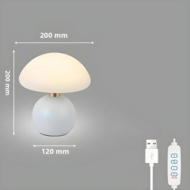 Imagem de Luz De Mesa LED Cogumelo Alimentada Por USB Base Antiderrapante 10 Nív