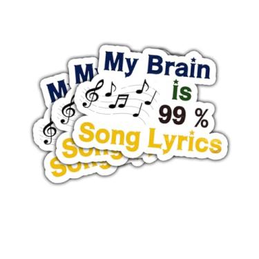 Imagem de 3 peças My Brain is 99% Song Lyrics Sticker Funny Singer Music Lover Gift for Coworkers Quote Saying My Brain is 99% Song Lyrics Stickers Decalque de carro para laptop garrafa de água caixa de
