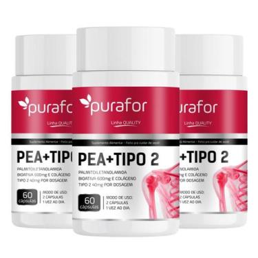 Imagem de KIT 03 PEA 600 Palmitoiletanolamida Bioativa com Colágeno Tipo 2 I 60 