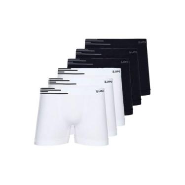 Imagem de Kit com 6 Cuecas Boxer Lupo 436-002 Colorido, Branco, P