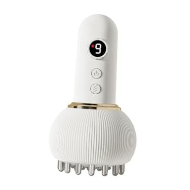 Imagem de predolo Máquina de ventosa elétrica, dispositivo portátil, tela de LED, Gua Sha, dispositivo portátil de massagem e raspagem para coxas e costas, Bege