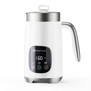 Imagem de Maestri House Espumador De Leite, Temperatura Variável E Espessura De Espuma, Vaporizador De Leite, 14,1 Oz/400 Ml, Controle De Toque Inteligente, Função De Memória Para Café Com Leite, Leite Morno,