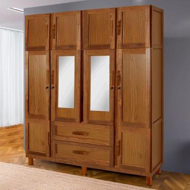 Imagem de Guarda-Roupa Estocolmo Madeira Maciça 10 Portas 2 Gavetas 5 Prateleira
