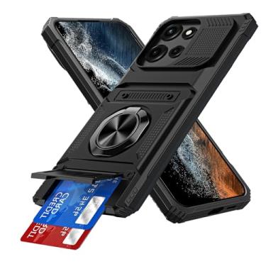 Imagem de COTDINFOR Capa carteira compatível com Moto G Stylus 5G 2025 com suporte para cartão (2 cartões) suporte de anel proteção de grau militar capa de telefone à prova de choque para Moto G Stylus 5G 2025