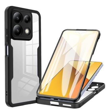 Imagem de Kukoufey Capa compatível com Xiaomi Redmi Note 14S 4G, capa com protetor de tela integrado compatível com Xiaomi Redmi Note 13 Pro 4G 23117RA68G capa preta