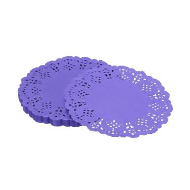 Imagem de YELARXI Doilies de papel, toalhas de renda de papel, descartáveis, redondos, modernos, decorativos, volumosos, 8,5 cm, adequado para bolos, sobremesas, artesanato, grelhados, fritos, utensílios de