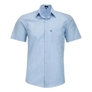 Imagem de Camisa Social Masculina Mc Lbl Com Bolso Passa Fácil 3032, Azul bebê, 