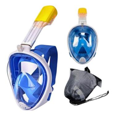 Imagem de Máscara de Mergulho com Full Face Snorkel Câmera Profissional Água Pra