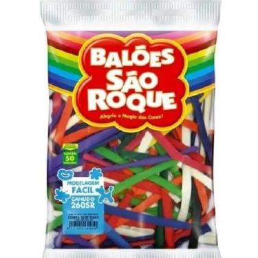 Imagem de Balao canudo c/50 sortido sao roque - são roque