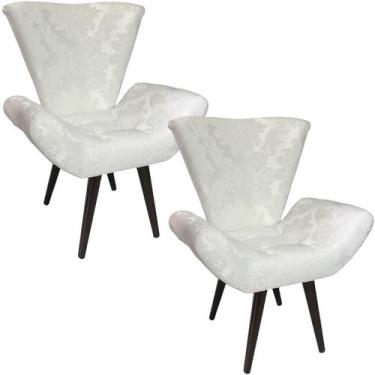 Imagem de Kit Duas Poltronas Decorativa Elegance 48 Branco - Sua Casa Decor