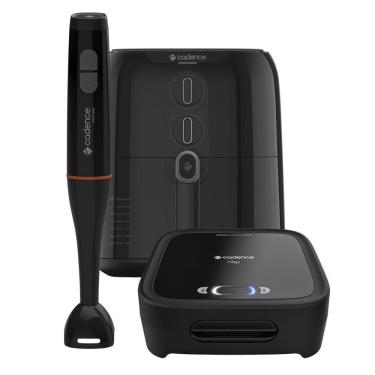 Imagem de Kit Trio Black Cadence - Sanduicheira Click Fritadeira 4L Mixer 220V