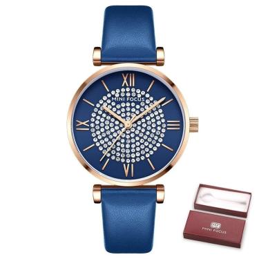 Imagem de Relógio Feminino Mini Focus Mf0334l à Prova D`água Azul