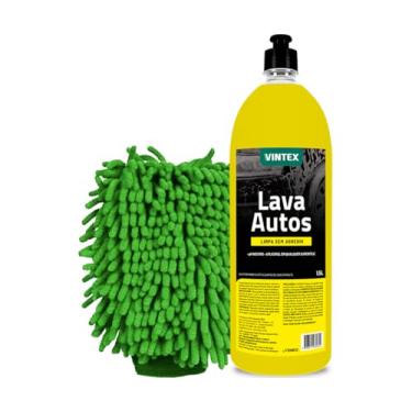 Imagem de Kit Automotivo Limpeza Shampoo Lava Autos + Luva Microfibra Para Lavar Carro Vintex By Vonixx