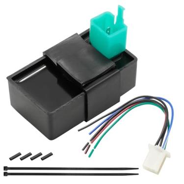 Imagem de CADUFUELLY Caixa de 5 pinos AC CDI com kit de plugue de 5 fios, substituição para mini bicicleta de bolso X15 X18 para Coolster 125cc 3125B 3125R 3125XR8 ATV