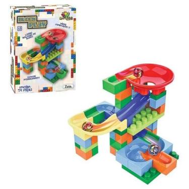 Imagem de Pista De Bolinhas De Gude Blocos De Montar 59 Peças Labirinto - Store 