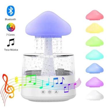 Imagem de Umidificador Ambiente Difusor De Aroma De Nuvem e Chuva 7 Cores Luz No