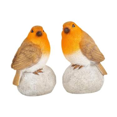 Imagem de Ｂｅｓｇａ 2x Figura de pássaro de resina ornamentos para área externa decoração de mesa realista decoração de pássaros de jardim escultura animal para estante