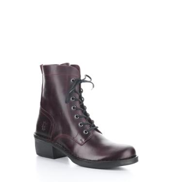 Imagem de FLY London Botas femininas de combate de inverno, Vinho, 6.5-7