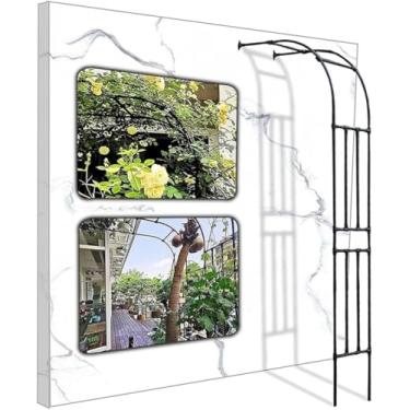 Imagem de Arco Do Jardim, Arco Decorativo Da Pérgola Do Meio-lado Do Arco Do Apoio Do Mandril De Rosa, Isolação Térmica Revestida Pe Da Tubulação De Aço - Decoraç, Black, W200xH240x40cm