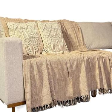 Imagem de Manta Para Sofá King Gigante 3,00 x 1,80 100% Algodão Protetor Decoração(King Bege)