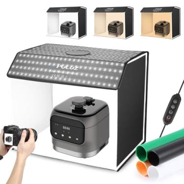 Imagem de PULUZ Caixa De Luz Grande Puluz, Tendas Estúdio Fotográfico 24 X 16 Pol., Cabine Portátil Com 672 Luzes Led E 4 Cenários Para Joias Produtos Alimentícios