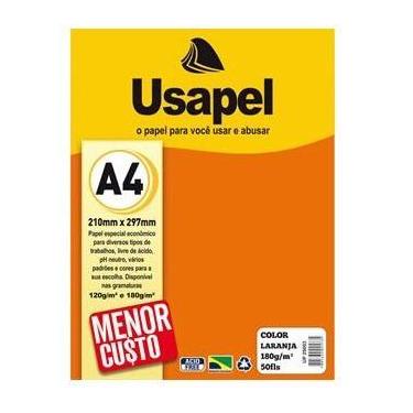 Imagem de Papel Filicolor A4 180g Laranja C/ 50 Folhas UP 25003 - Usapel