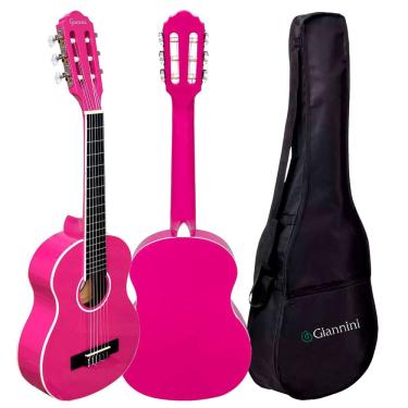 Imagem de Violão Giannini Infantil Start Nr 1/2 Pink Glossy Pkg C/ Capa