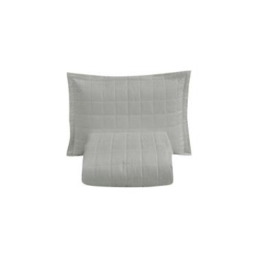 Imagem de Kit Cobre Leito Matelado Dupla Face Soft 2 Peças Solteiro 100% Poliéster Cor:cinza