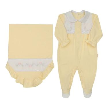 Imagem de Kit Saída Maternidade Luxo Bebê Menina Bordado Paraiso 16919