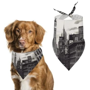 Imagem de Cachecol triângulo de poliéster estampado Love from New York – Tamanho único (70 x 30 cm)