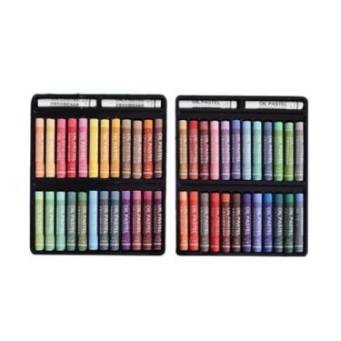 Imagem de Giz Pastel a Óleo 24/36/48 Cores com Bastões Brancos Extras – Textura Suave e Cores Vibrantes – Séries Clássica, Macaron e Morandi – Para Crianças, Estudantes e Artistas (Cor Moranti, 50)