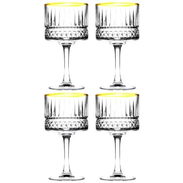 Imagem de Conjunto de Taças para Coquetel Pasabahce Elysia Gold em Vidro 500ml - 4 Peças