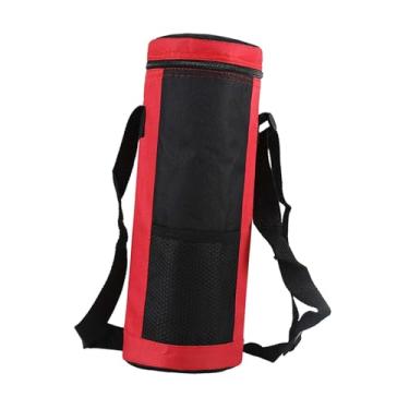 Imagem de UGPLM Bolsa para transporte de garrafas de água, capa isolante para garrafas de água, portátil, 2L, bolsa tipo tiracolo para homens, viagem, Vermelho