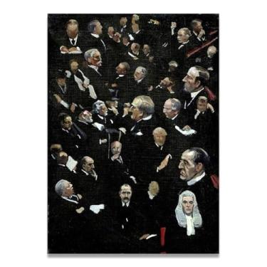 Imagem de Studies Made In The House Of Lords John Lavery Classic Realist Portrait & War Scene Canvas Art – Decoração de parede de arte irlandesa para casa 39,9 x 56 cm Un Framed