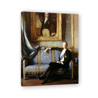 Imagem de Gentleman Sitting Sideways John Lavery Classic Realist Portrait & War Scene Canvas Art – Decoração de parede de arte irlandesa para casa emoldurada 39,98 x 52 cm
