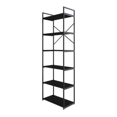 Imagem de Estante Alta C/06 Prateleiras 185x60x33cm Yon Preto Tx/ Preto Tx/