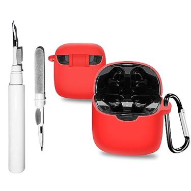 Imagem de 【2 em 1】 Capa protetora antiqueda com absorção de choque SKPY compatível com JBL Tune 225 TWS/220 TWS com ferramentas de limpeza de mosquetão, capa protetora para meninos, meninas, mulheres, homens