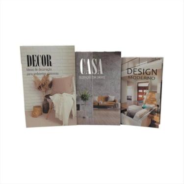 Imagem de Caixa Livro Decorativa Kit 3 Livro Fake Porta Objetos Papel