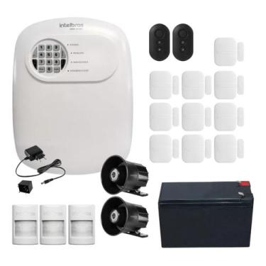 Imagem de Kit Alarme Sem Fio Intelbras 10 Magnéticos, 3 Infra PET, 2 Sirenes e B