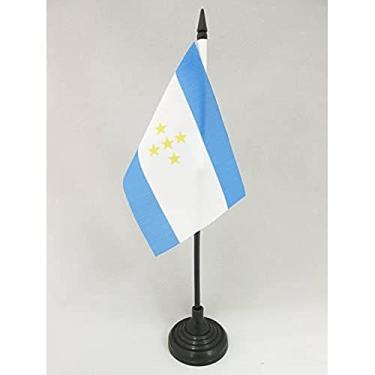 Imagem de Bandeira de mesa independentista do Taiti 10 cm x 15 cm - Bandeira de mesa da Polinésia Francesa 15 x 10 cm - Bastão e base de plástico preto - AZ FLAG