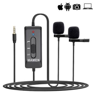 Imagem de Microfone Lapela Duplo Profissional Mamen Km-D2 Pro Bateria