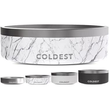 Imagem de Tigela para cães Coldest Dog – Tigela de metal antiferrugem e antiderrapante, grande, à prova de derramamento, resistente, com 3 camadas, tigela isolada para cães – Tigela para comida e água para