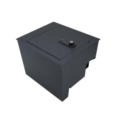 Imagem de TUOJUE Cofre de segurança para arma de console central compatível com Nissan Titan 2016-2024, caixa de bloqueio de apoio de braço de alta segurança antifurto com trava de 4 dígitos com chave de